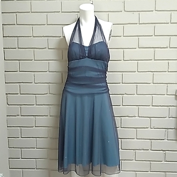 Speechless Dresses & Skirts - Speechless Formal Blue sheer Sparlke Dress. Size Medium